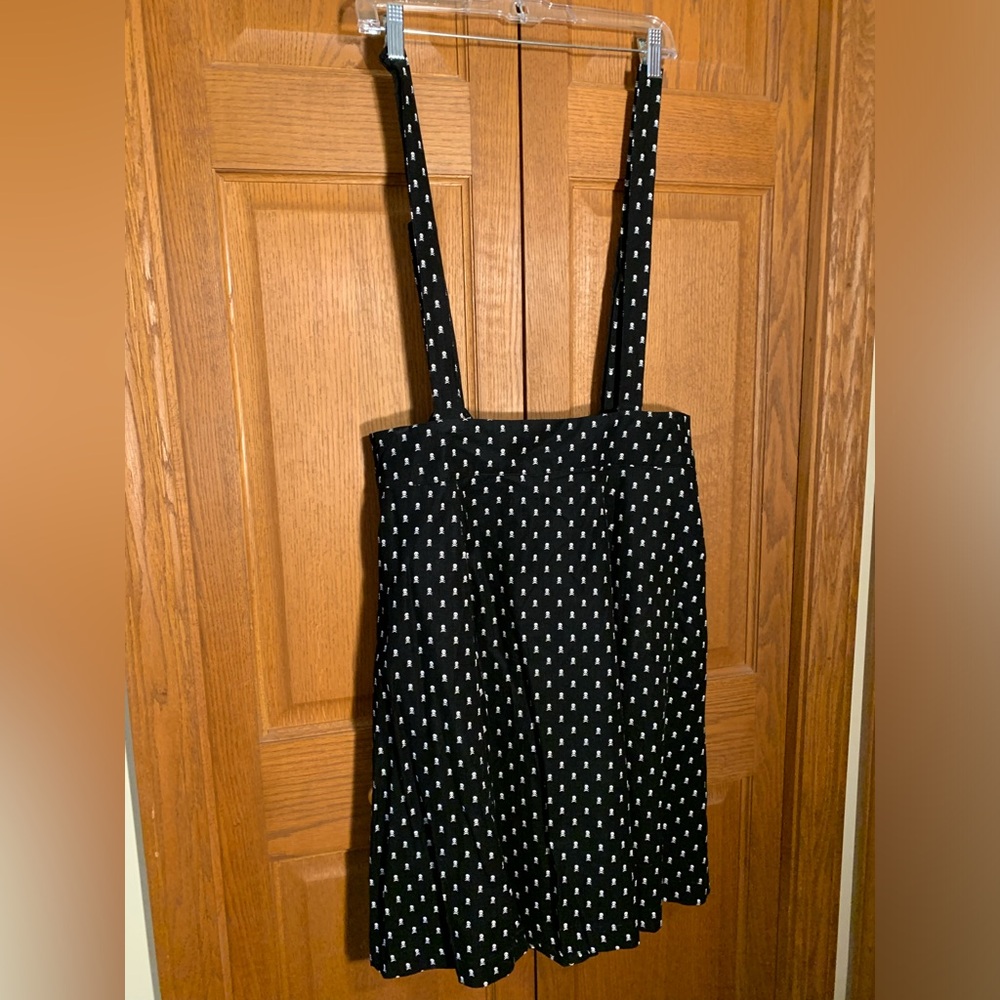 Unique Vintage NWOT suspender skirt—XL/14, pockets, adjustable straps.